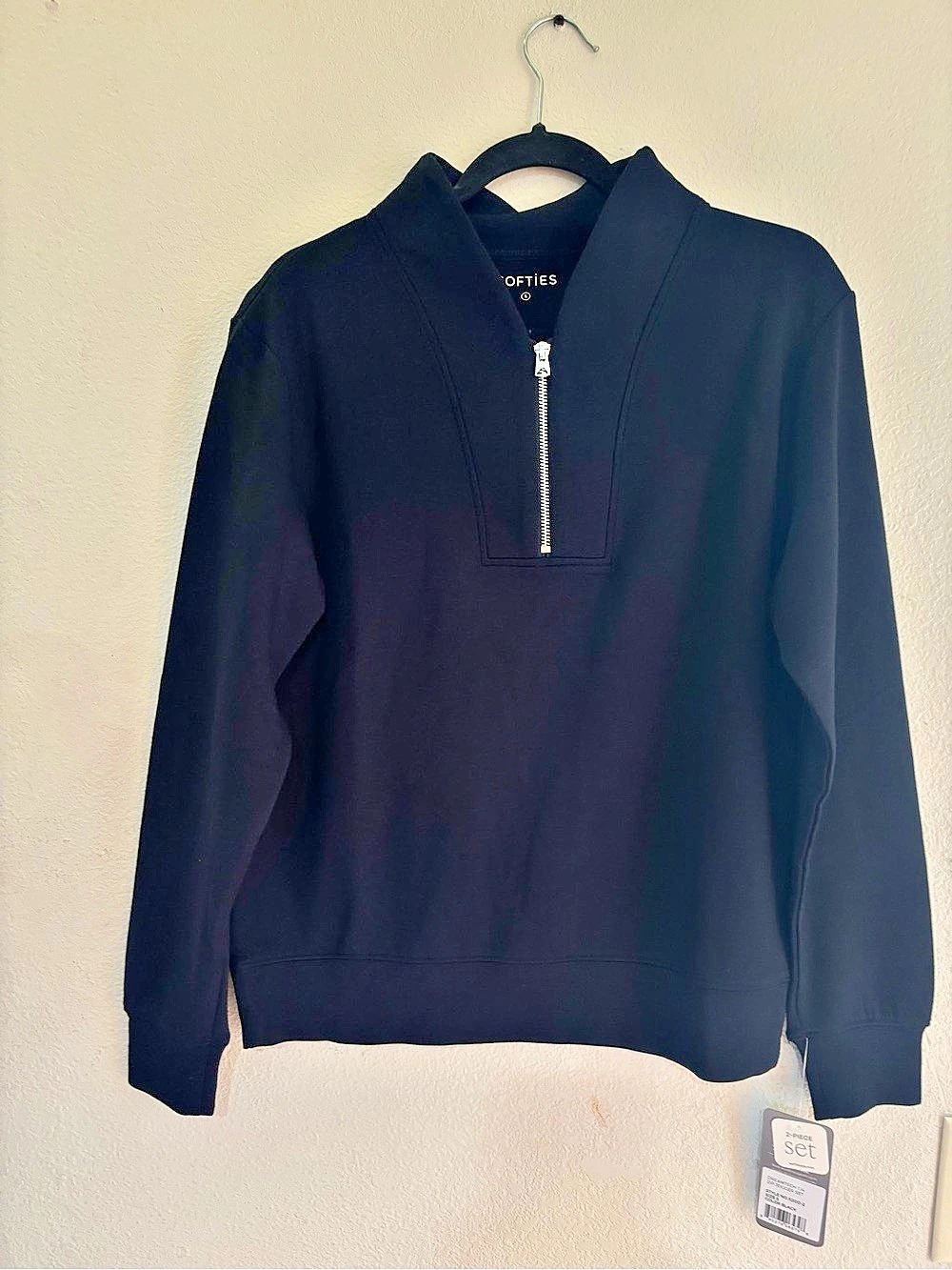 Softies  DreamTech 1/4 Zip Jogger Set Black 1/4-Zip Jogger Set NWT